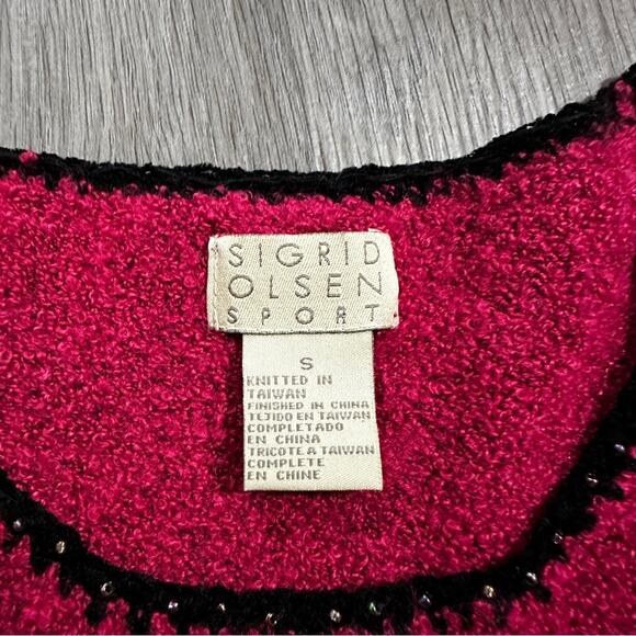 Vintage Sigrid Olsen Sport Burgundy Red Sleeveless Knit Top Size S - Picture 5 of 7